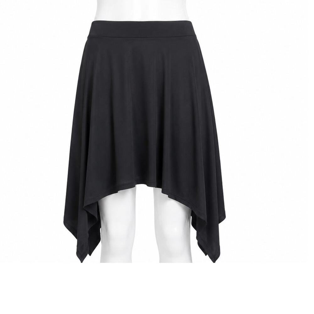 Lane Bryant Black Sharkbite Hem Skirt | Flowy Pull-On Midi | Size 22/24